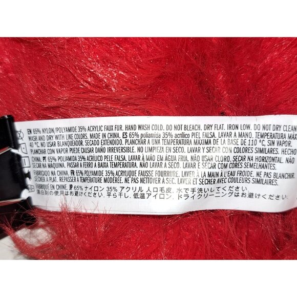 Forever 21 Plus Red Fuzzy Faux Fur Sweater Womens OX Off Shoulder Soft Knit Pull - Picture 6 of 7